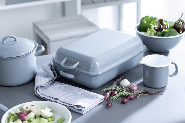 Riess, 0040-065, Schnabeltopf ø 12cm, PURE GREY, Grau, Emaille, Vol. (rec.): 1,0 Liter, Made in Öste