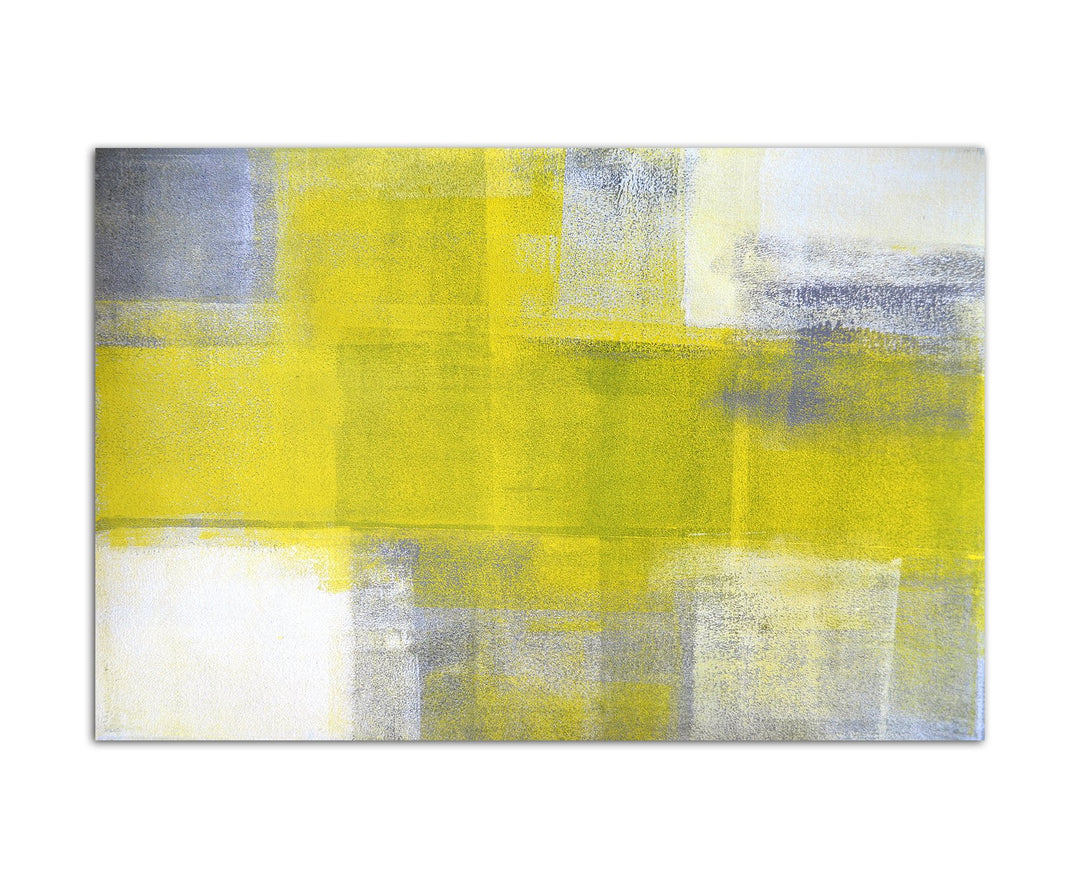 Paul Sinus Art 120x80cm - WANDBILD Kunst Malerei grau/gelb abstrakt - Leinwandbild auf Keilrahmen mo