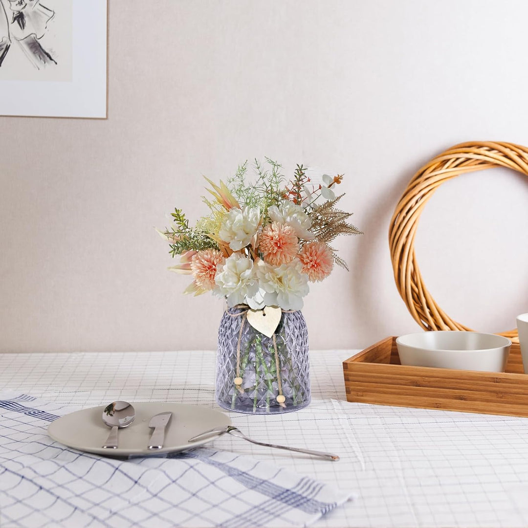 Silvotek Kunstblumen im Topf - Künstliche Blumen Tischdeko Wohnzimmer Künstliche Rosen, Deko Blumen