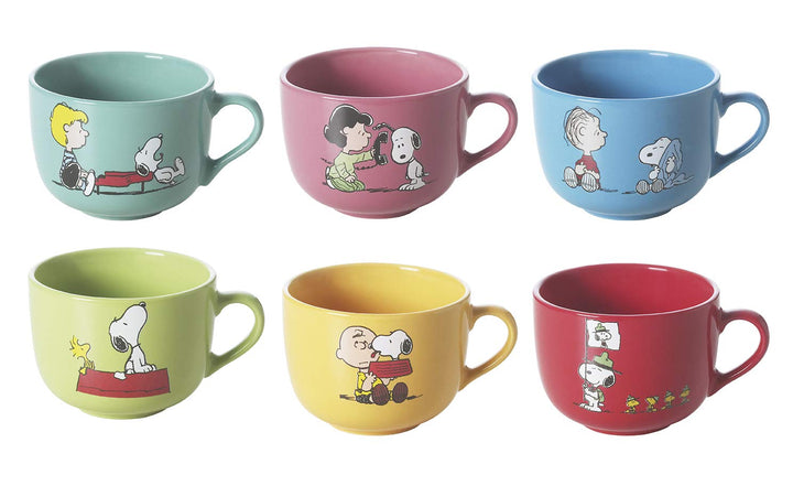 Excelsa Brunch Time Cappuccinotasse 6 tlg. Set Jumbo Snoopy Modern, Modern