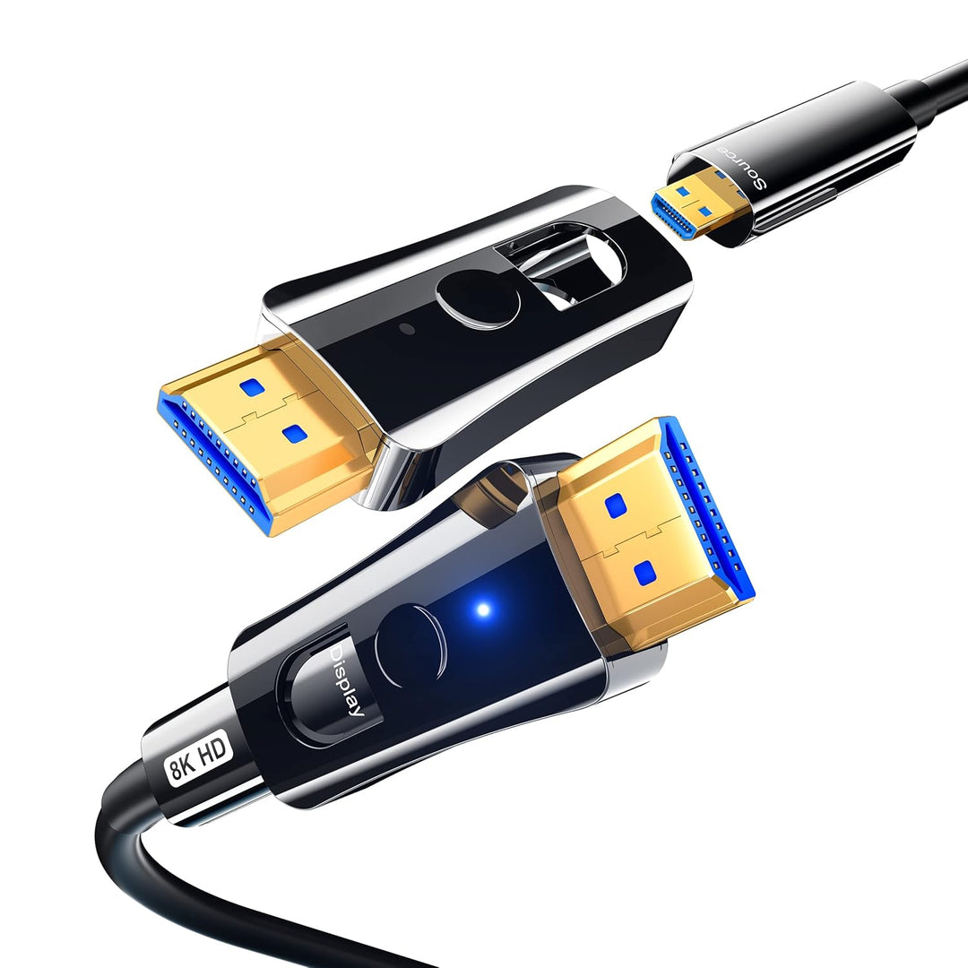 DGHUMEN 8K Glasfaserkabel HDMI 2.1 Kabel in der Wand 15meter 8K@60Hz 4K@120Hz Ultra High Speed 48Gbp