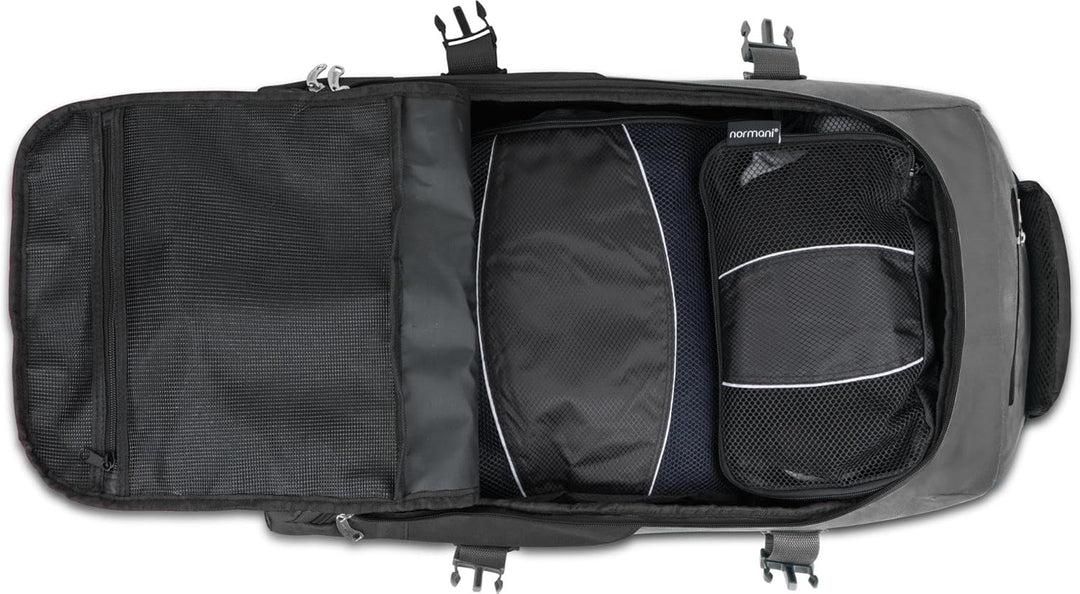 normani Reisetasche mit Rucksackfunktion - Reisetrolley und Rucksack in Einem mit 5 passenden Kleide