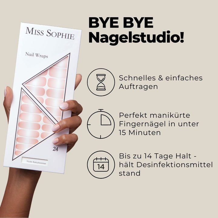 Original Miss Sophie’s Starterset I Selbstklebende Nagelfolien I Nagelaufkleber in Rose Babyboomer &amp;