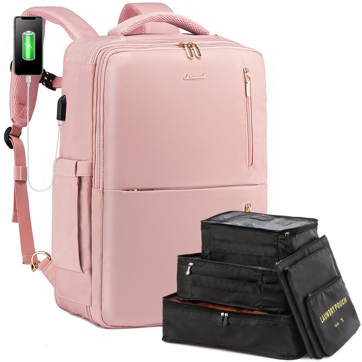LOVEVOOK Reiserucksack Damen, Handgepäck Rucksack 55x40x20, Rucksack Damen gross mit Schuhfach & Nas