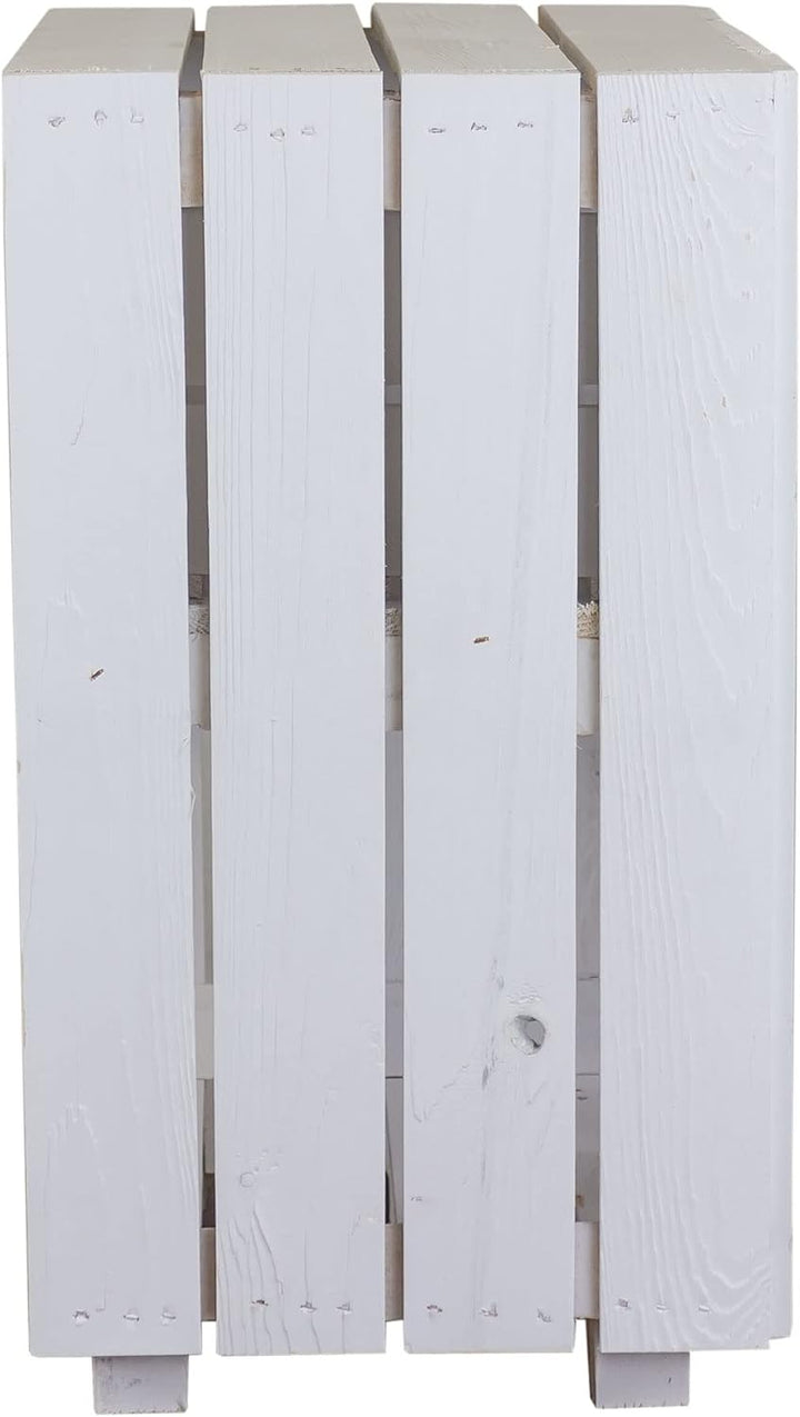 Kistenkolli Altes Land Nachttisch Abstetlltisch weiss/Natur/geflammt Masse ca 30x40x55cm Regalkiste