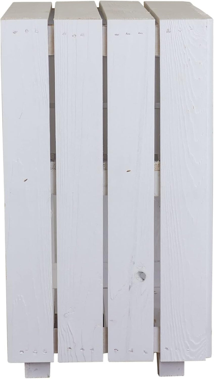 Kistenkolli Altes Land Nachttisch Abstelltisch weiss/geflammt mit Schublade ca 30x40x55cm Regalkiste