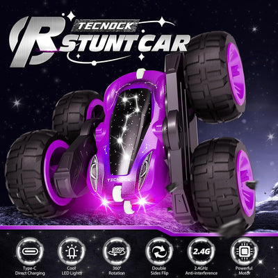 Tecnock 2024 Ferngesteuertes Auto mit 2.4 Ghz Fernbedienung 360°Flip Stunts Rc Auto Monstertruck mit