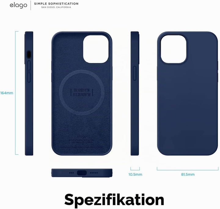 elago Magnetische Silikonhülle, kompatibel mit iPhone 12 Pro Max (6,7 Zoll), kompatibel mit MagSafe-