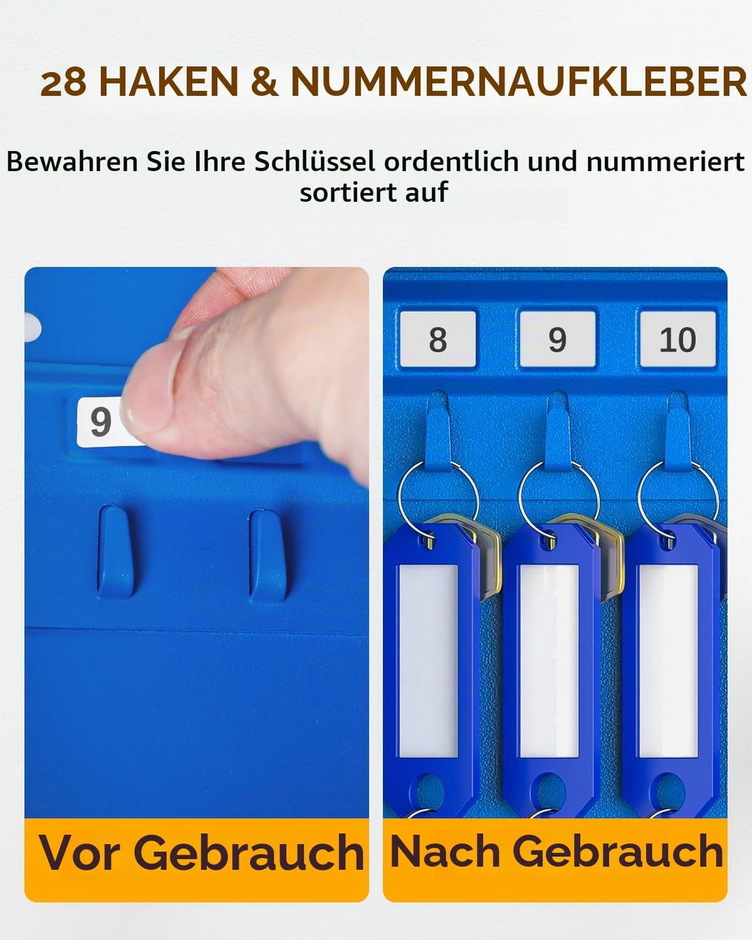 Uniclife 28 Schlüssel Edelstahl Schrank mit Zahlenschloss, wandmontierter Schlüsselorganizer mit res