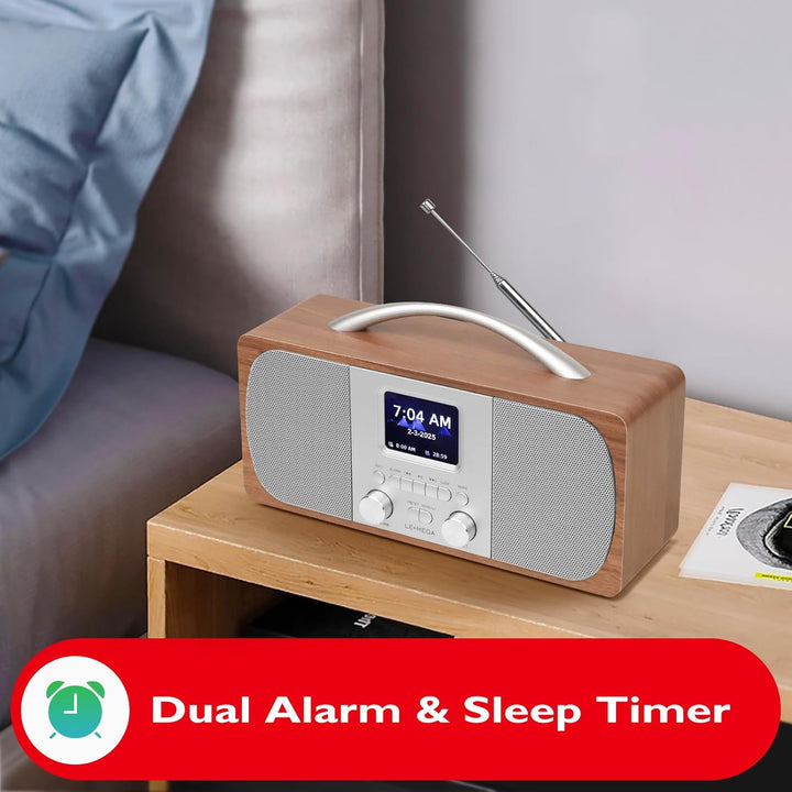 Tragbares DAB Radio | Digitalradios netz- und Batteriebetrieben | DAB Radiowecker | UKW-Radio,Blueto