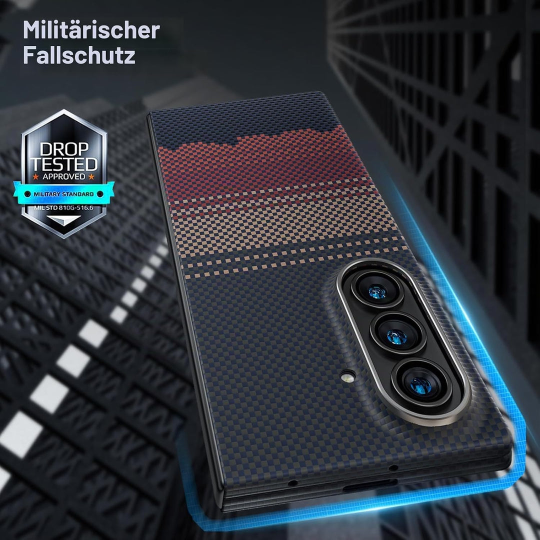 memumi Magnetische Carbon Hülle für Galaxy Z Fold 7, [mit Schutzfolie] kompatibel mit Mag-Safe, echt