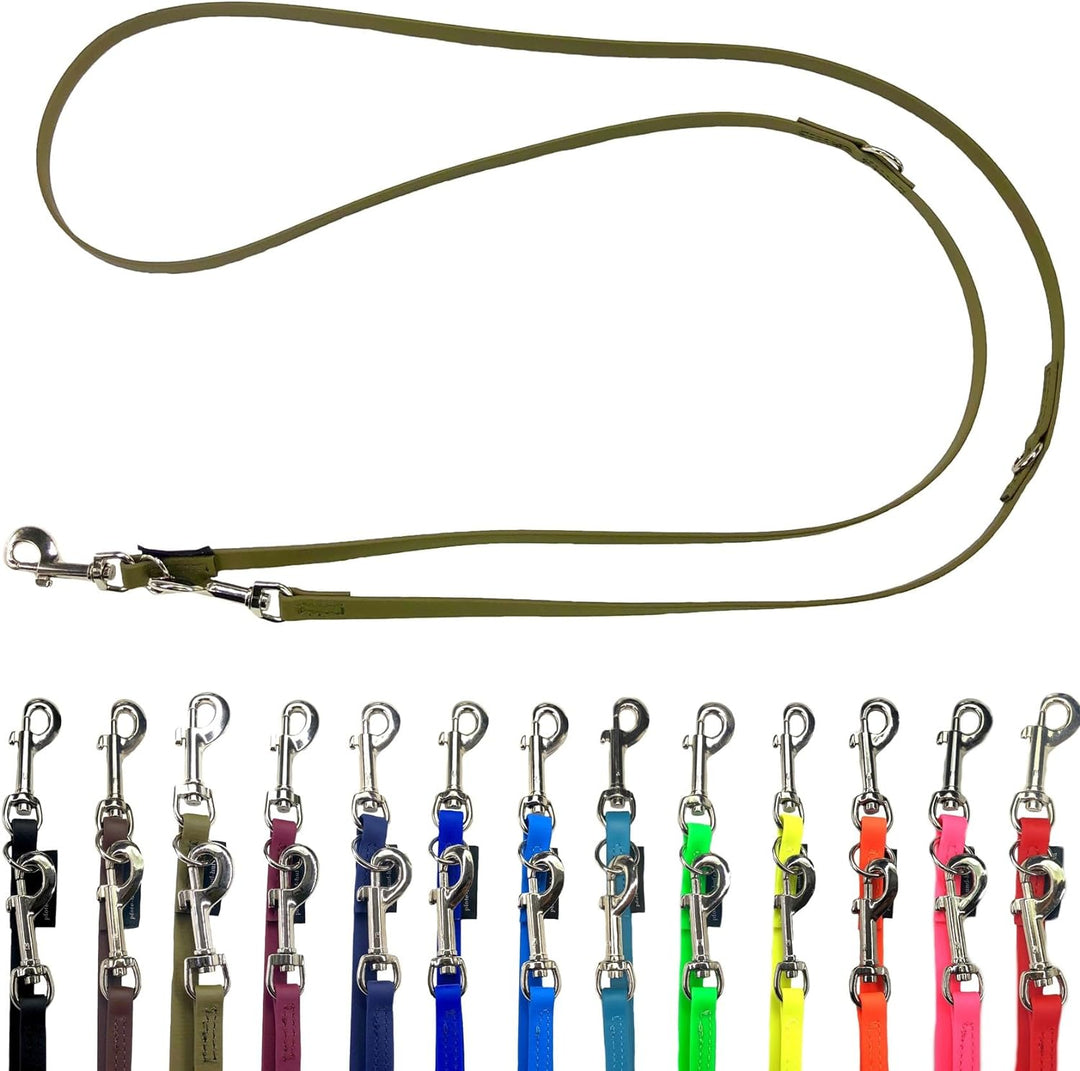 Biothane Hundeleine kleine Hunde/grosse Hunde verstellbar 2m / 2,40m / 2,80m / 3,50m / 5m SILBERNER