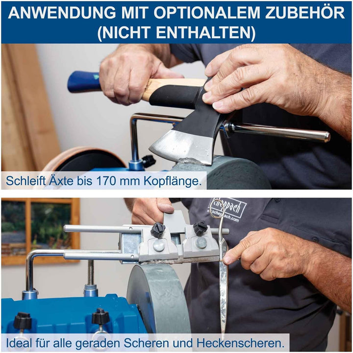 Scheppach Nass-Schleifsystem Tiger 7000s (Nass-Schleifmaschine mit 200W Induktions-Motor, Edelkorund