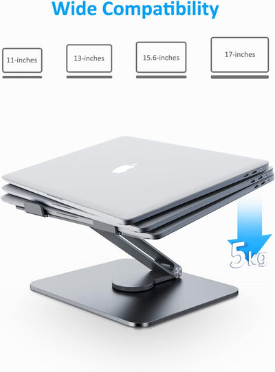 Gladgogo Laptop Ständer, Verstellbarer Ergonomischer Notebook Ständer, Belüfteter Aluminium-Notebook