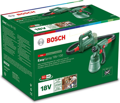 Bosch Akku-Farbsprühsystem EasySpray 18V-100 (ohne Akku, System, für Lacke und Lasuren, Förderleistu