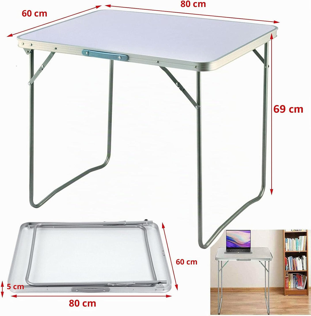 Tragbar Klapptisch Aluminium, Campingtisch Flatbar für Balkon Terrasse Picknick, Esstisch Bürotisch