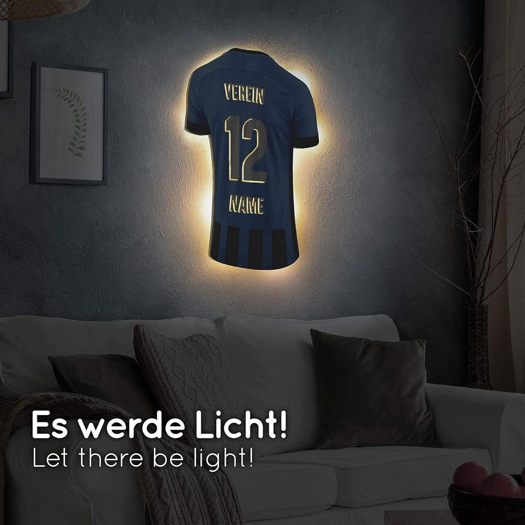 Elbeffekt Trikotlampe für Mannheim Fans aus Holz - personalisierbares Geschenk - schenke Dein indivi