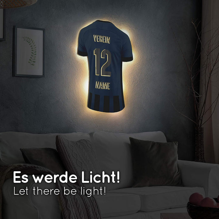 Elbeffekt Trikotlampe für Mannheim Fans aus Holz - personalisierbares Geschenk - schenke Dein indivi