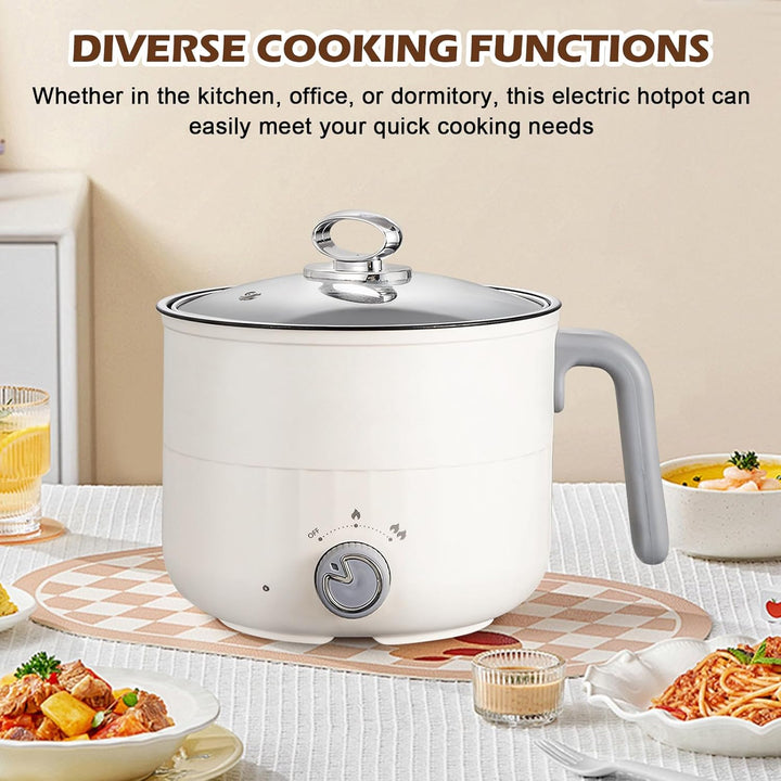 Elektrischer Hot Pot Kochtopf, Elektrische Hot Pot Topf 1,8 L, Elektrischer Kochtopf, Antihaft Mini