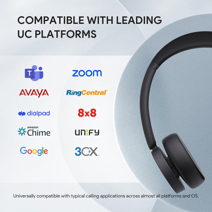 Yealink BH70 mit Ständer Bluetooth Headset mit Mikrofon für homeoffice, bis zu 35h Gesprächszeit, Te