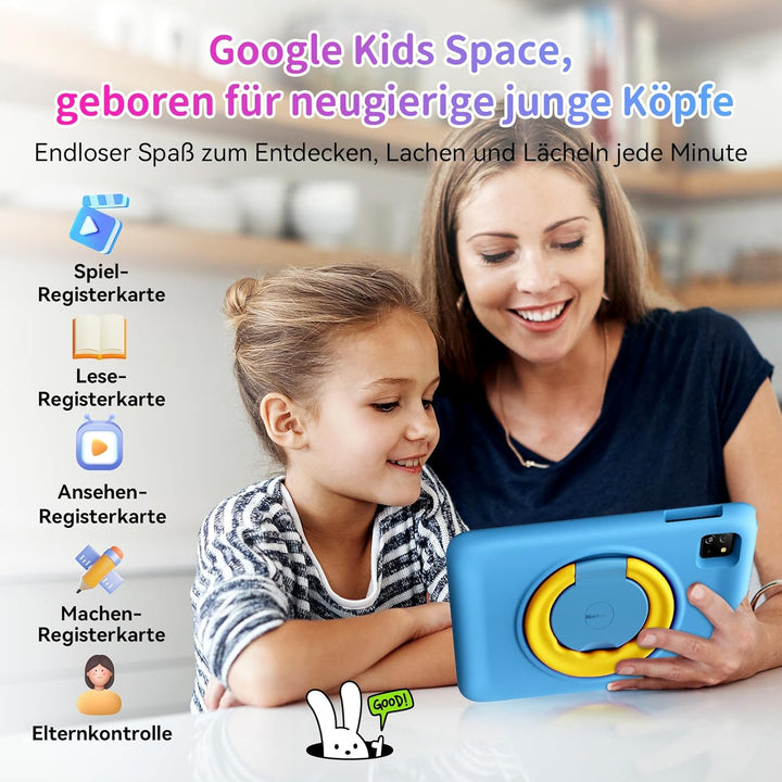 Blackview TabA6Kids Kinder Tablet Android 14 ,12GB RAM+128GB ROM(1TB TF) Octa Core Tablet für Kinder
