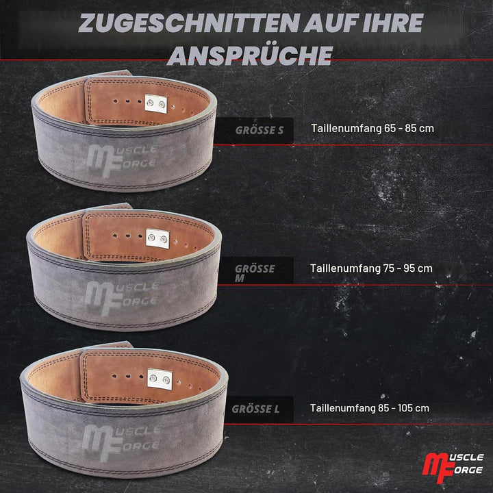 Leder Powerlifting Gürtel mit Stahlschnalle - Gewichthebergürtel für Powerlifting, Weightlifting Bel