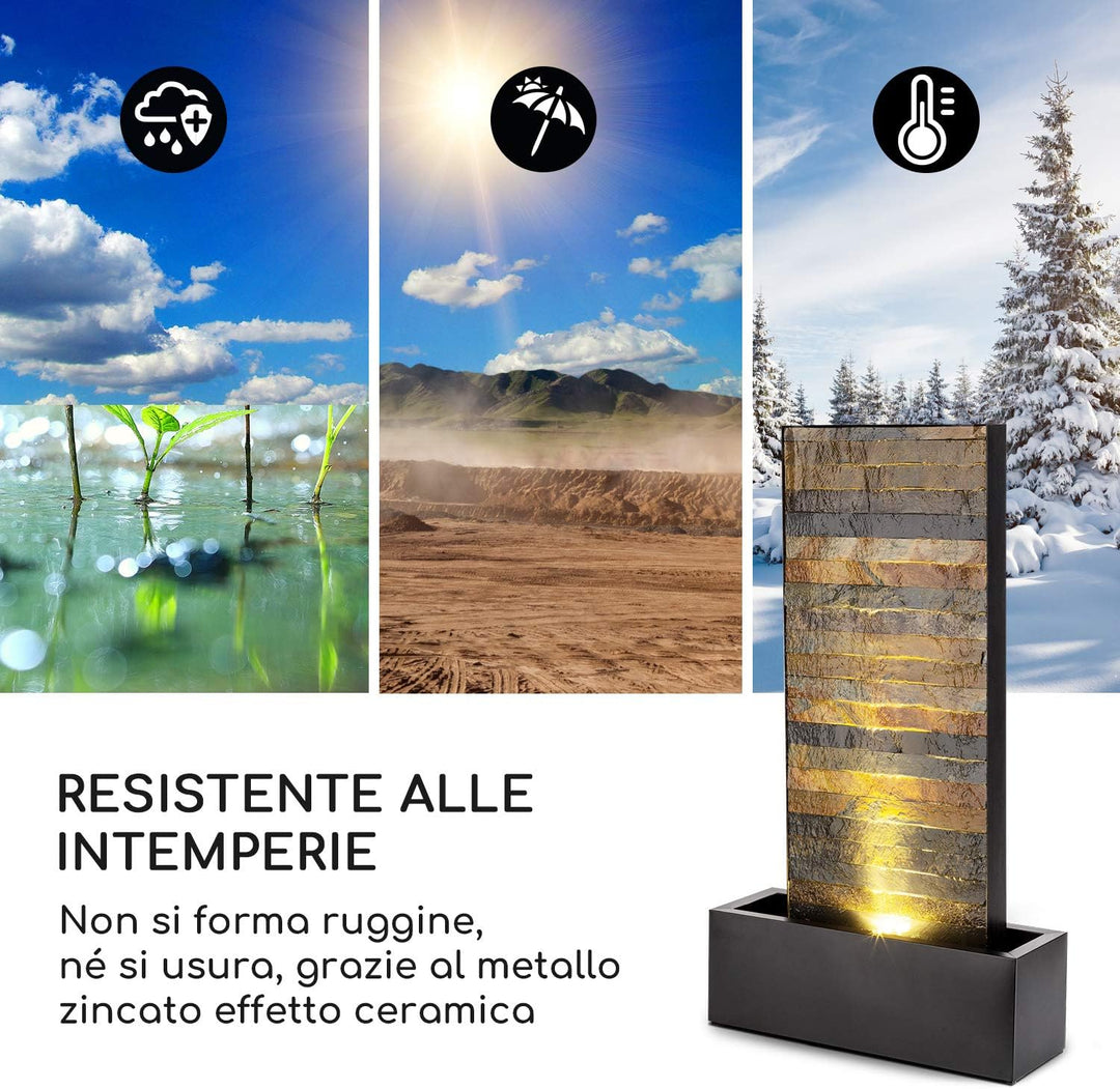 blumfeldt Raincastle Gartenbrunnen für drinnen und draussen Allround Edition - stetiger Wasserumlauf