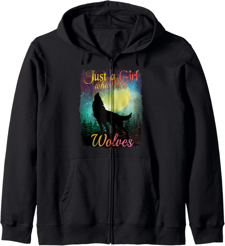 Teen Wolf Shirt Nur ein Mädchen, das Wölfe Geschenk für Kapuzenjacke