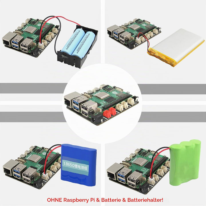 Geekworm X1203 5V UPS Shield for Raspberry Pi 5| Max 5.1V 5A Output|Wide 6-18V Input|Auto Power On|S