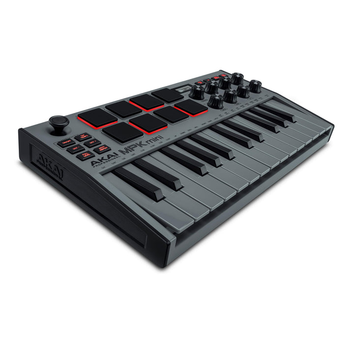 AKAI Professional MPK Mini MK3 – 25-Tasten USB MIDI Keyboard Controller, 8 hintergrundbeleuchtete Dr