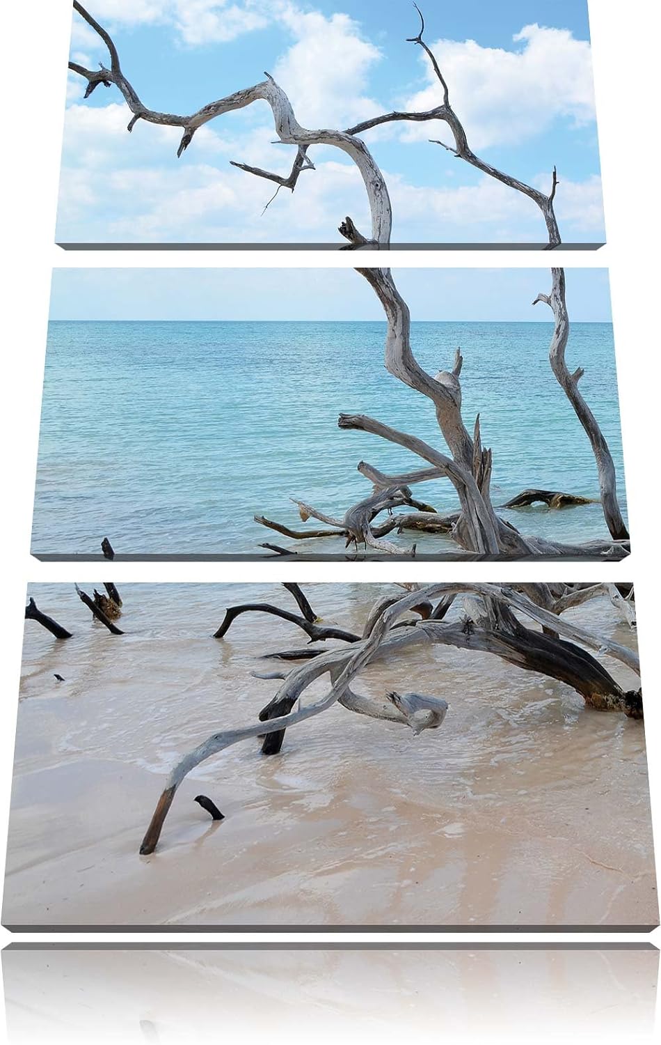 Pixxprint Strand Meer Havanna Kuba als Leinwandbild | Grösse: 3 Teilig (120x80) | Wandbild| Kunstdru