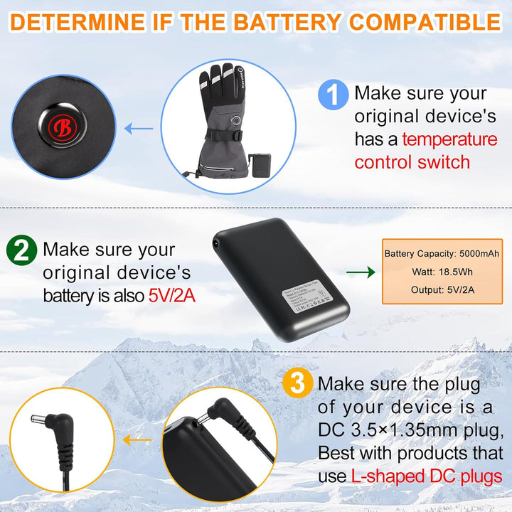 Upgraded 5V 5000mAh Smart Batteries, beheizbare Hausschuhe Spare Battery, Rtdep Elektrischer Fusswär