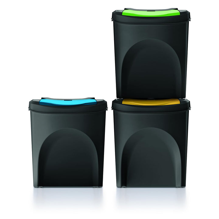 Keden Sortibox Mülltrennsystem 3x25L Set Mülltrennungsbehälter Recycling Recyclingbehälter Abfallsor