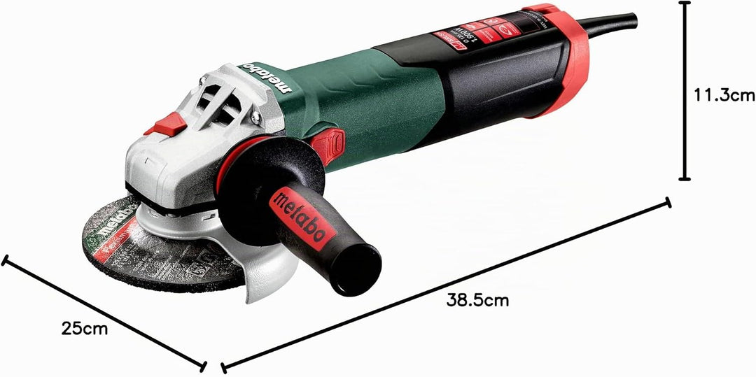 metabo Winkelschleifer WEV 19-125 Q M-Brush - 1900 W, 125 mm Scheiben-Ø, 11.000 U/min - Mit Drehzahl