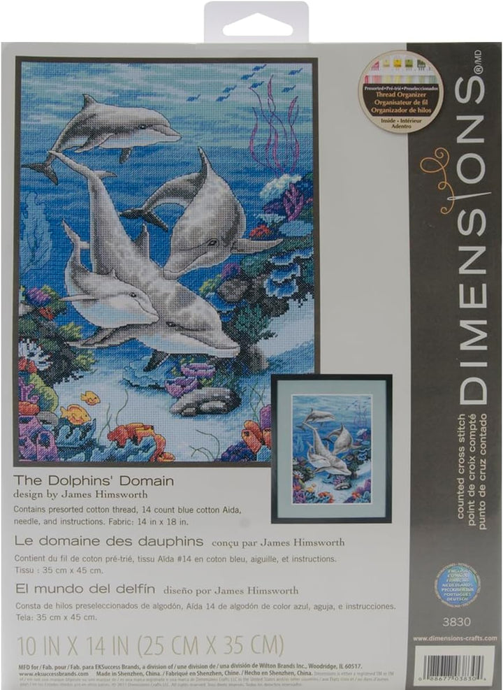 Dimensions Gezählter Kreuzstick Set, Dolphins' Domain, Blau Die Delfin-Domäne (The Dolphins Domain),