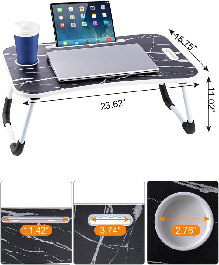 Youyijia Laptoptisch Betttablett Tablet-Ständer & Becherhalter – Laptop Tisch für Bett, Sofa & Boden