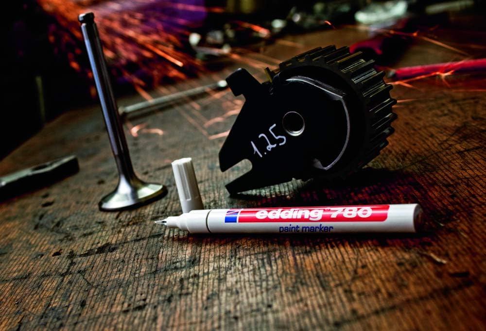 edding 780 Lackmarker - silber - 10 Stifte - Rundspitze 0,8 mm - Lackstift zur Markierung und Beschr