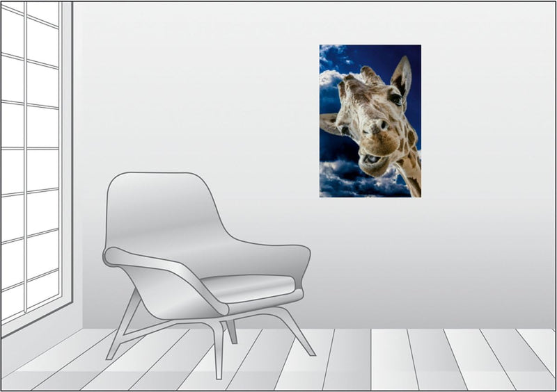 Premium Textil-Leinwand 50 x 75 cm Hoch-Format Giraffe | Wandbild, HD-Bild auf Keilrahmen, Fertigbil