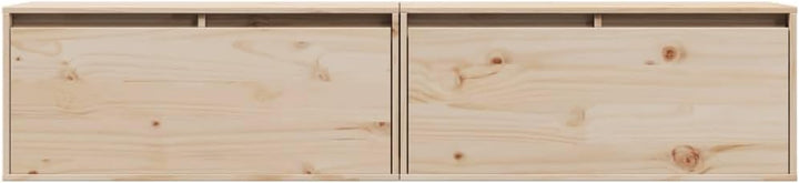 vidaXL 2X Massivholz Kiefer Wandschrank Hängeschrank TV Schrank Fernsehschrank Lowboard Fernsehtisch