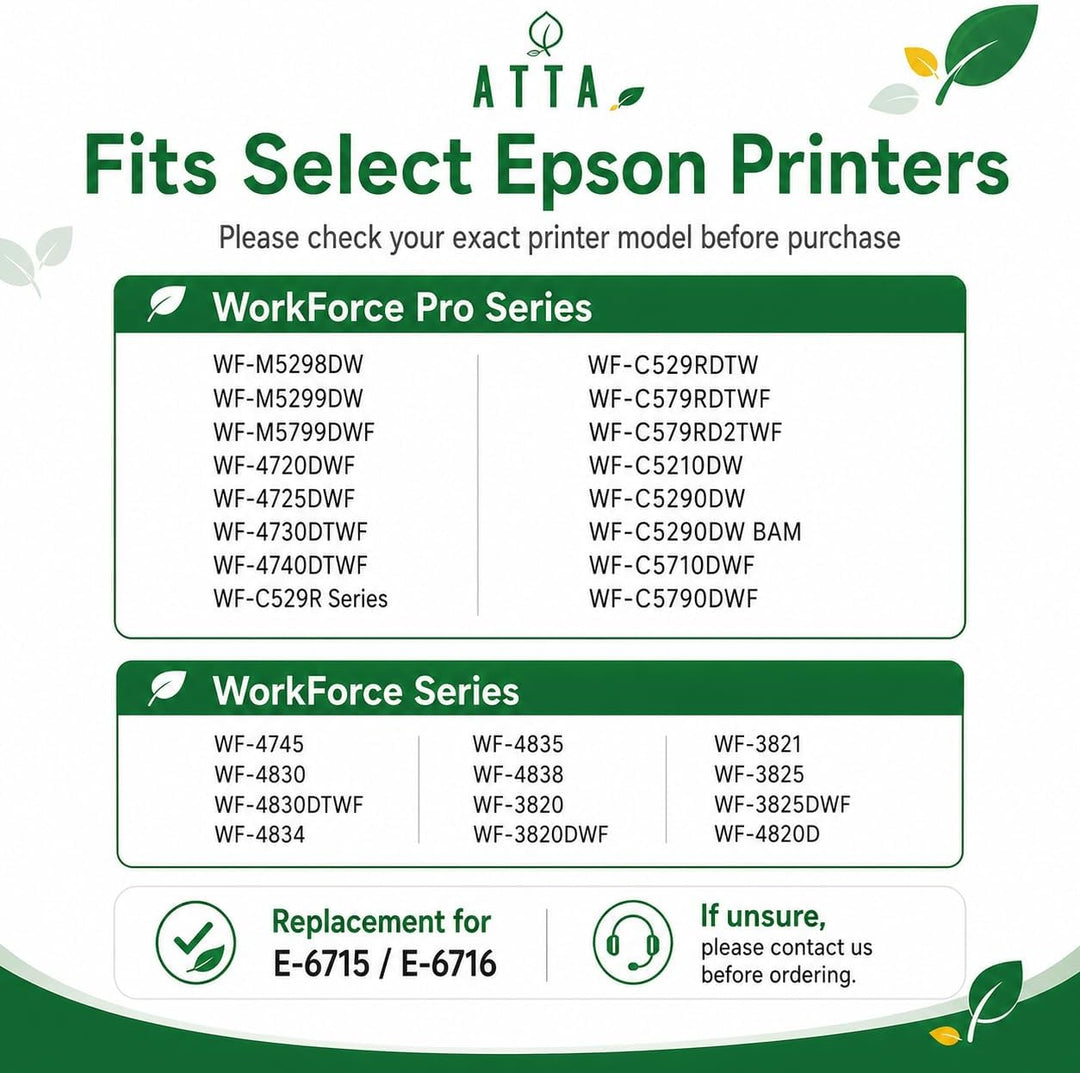 ATTA T6715 T6716 Wartungsbox kompatibel mit Epson T6715 T6716 C13T671500 C13T671600 Maintenance Box