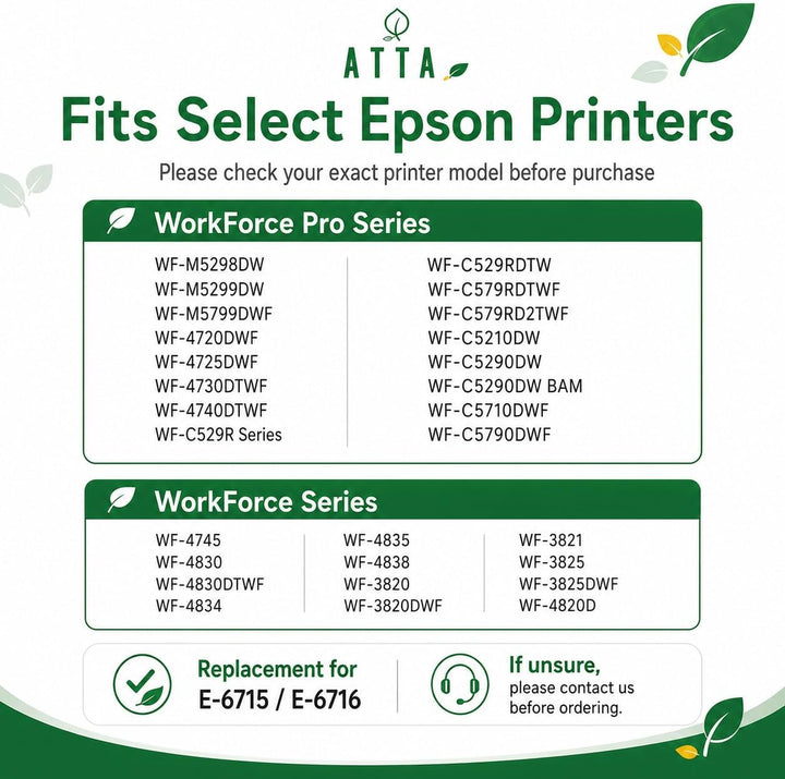 ATTA T6715 T6716 Wartungsbox kompatibel mit Epson T6715 T6716 C13T671500 C13T671600 Maintenance Box