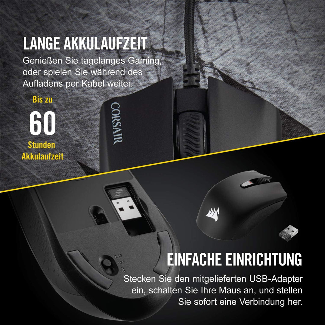 Corsair Harpoon Wireless RGB Lightweight FPS/MOBA Gaming Mouse - 10.000 DPI - 6 Programmierbare Tast