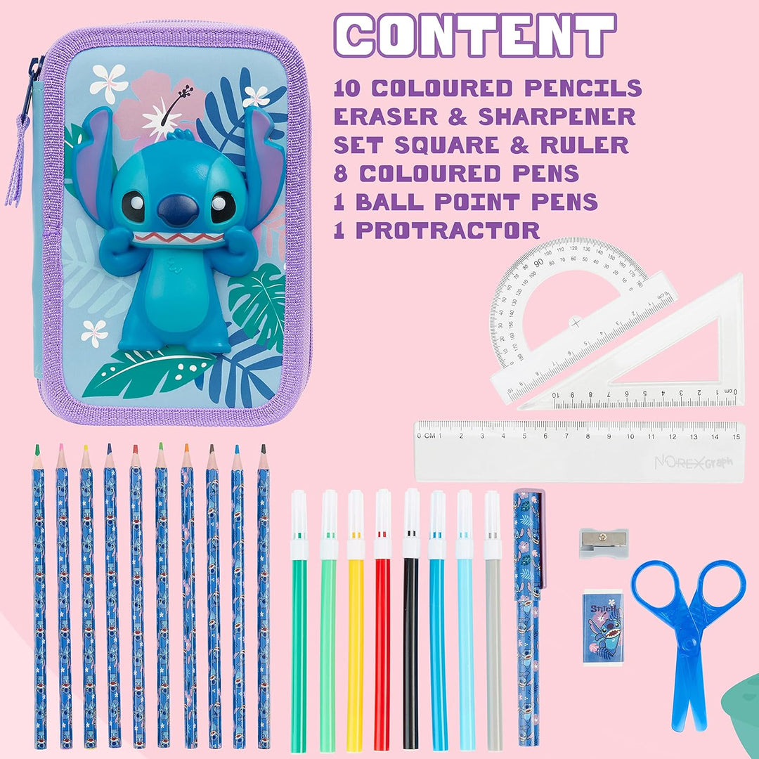 Disney Federmäppchen Mädchen Die Eiskönigin Stitch Federtasche Mädchen Gefüllt Schulmäppchen 2 3 Fäc
