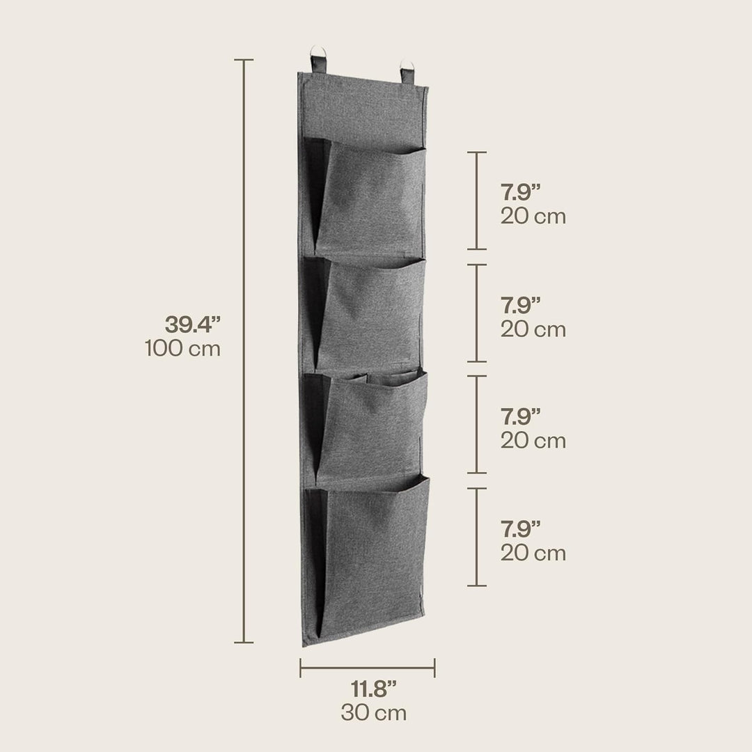 BIGSO BOX OF SWEDEN Hängeregal für die Tür oder Wand – Tür Organizer mit 4 Fächern für Schuhe, Acces