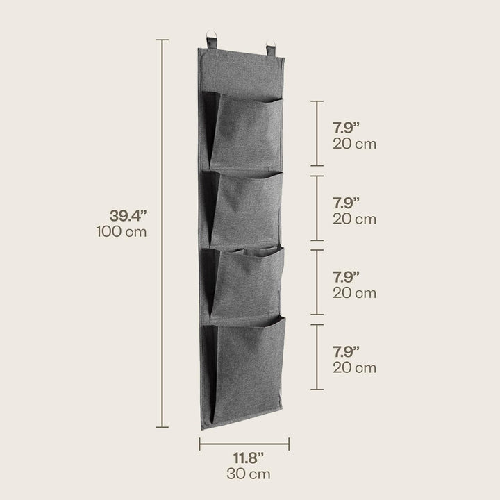 BIGSO BOX OF SWEDEN Hängeregal für die Tür oder Wand – Tür Organizer mit 4 Fächern für Schuhe, Acces