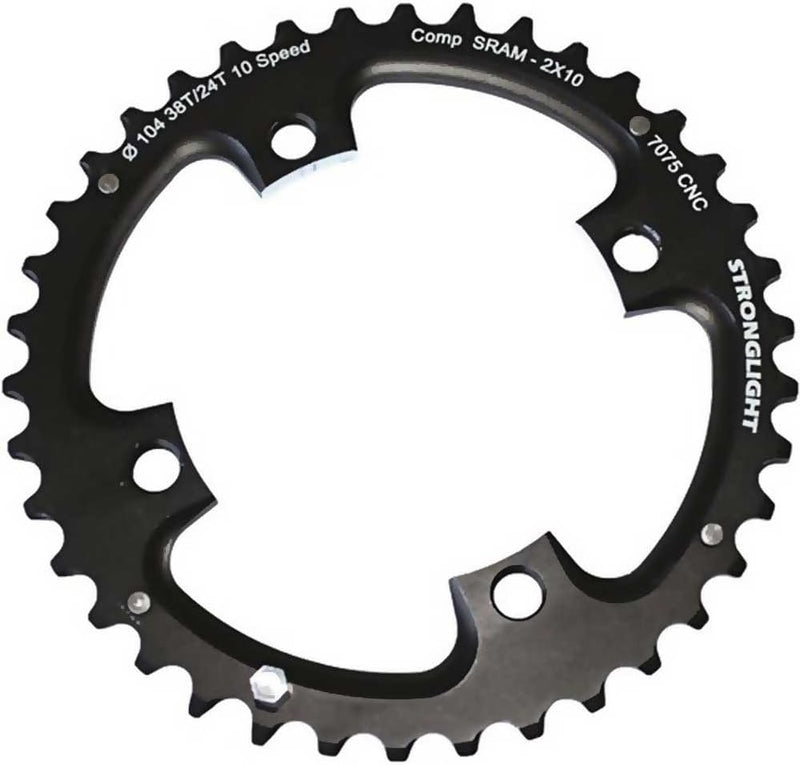 Stronglight Kettenblatt MTB 104/64 2x10, Schwarz, 42