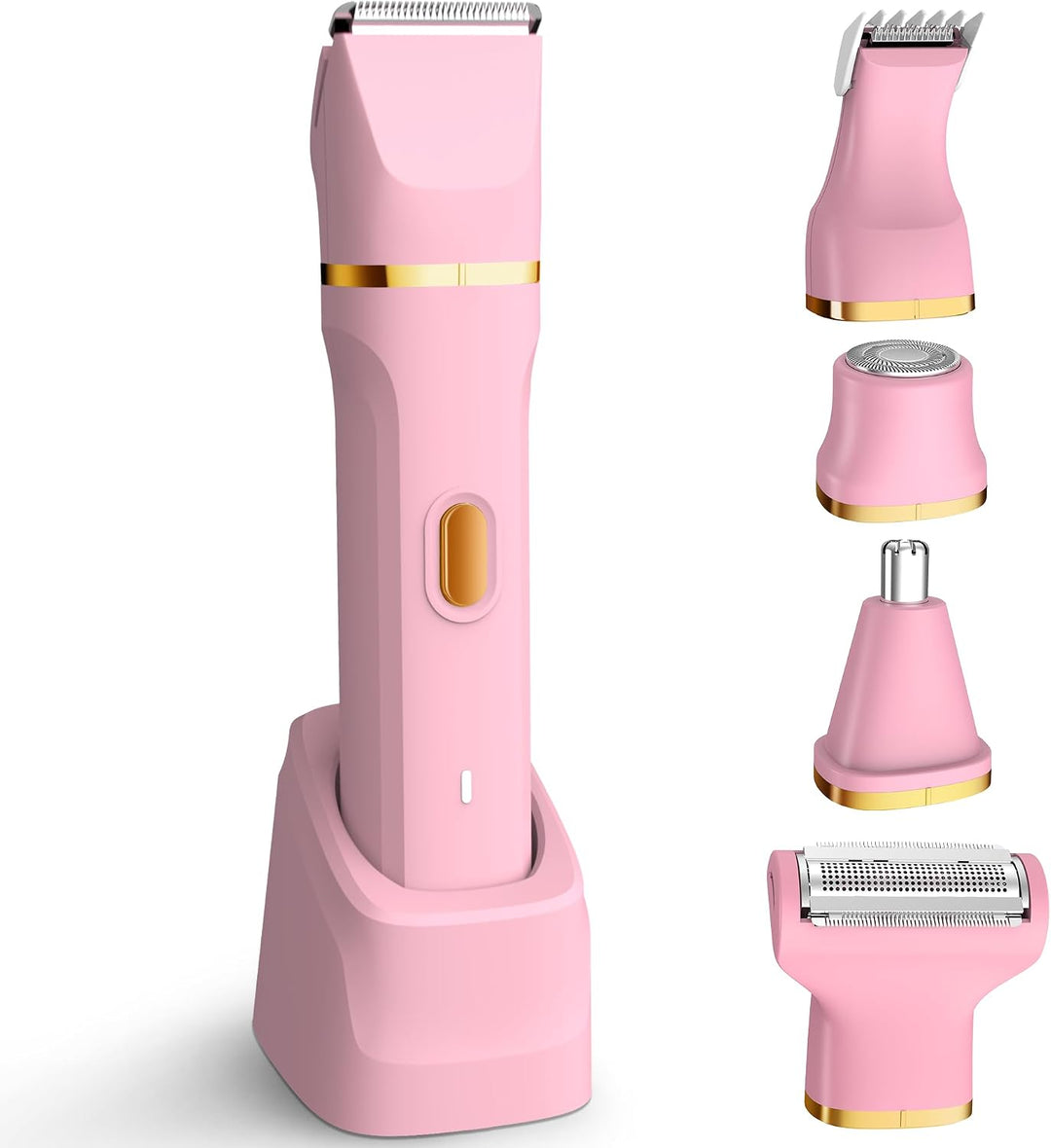 KINGTEE 5-in-1 Elektrischer Bikini Trimmer für Frauen - IPX7 Wasserdichter Rasierer Kabelloser Körpe
