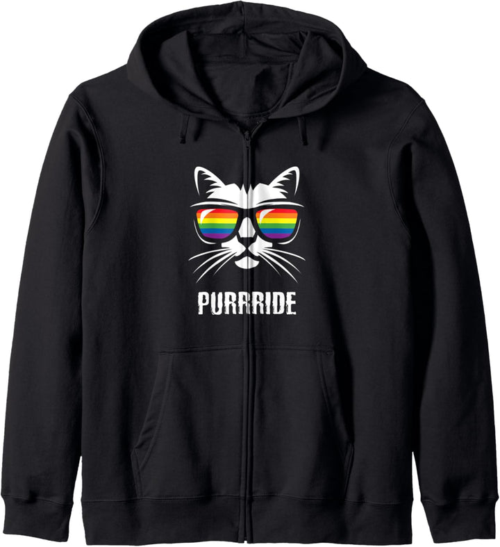 Lustige schwule Katze Sonnenbrille Stolz Lustiges LGBT Kapuzenjacke