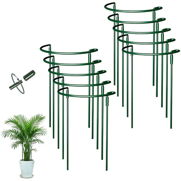 10 Stück Pflanzenstütze Halbrund, 20 x 35 cm Metall Pflanzenhalter, Befestigbare Staudenhalter, Blum