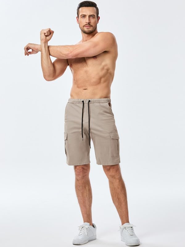 Elegancity Kurze Hosen Herren Cargo Shorts Sommer Freizeithose Kurze Elastische Taille Chino Shorts